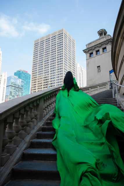 Chicago Luxury Flying Dress Photoshoot - Why a flying dress works so well in Chicago