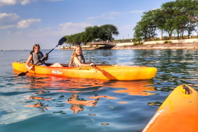 Chicago's Lake Michigan Downtown Kayak Rental at Ohio Street Beach - Launching from the protected side of Ohio Street Beach